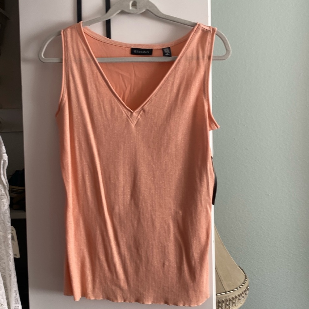 Apricot sleeveless shell blouse Large